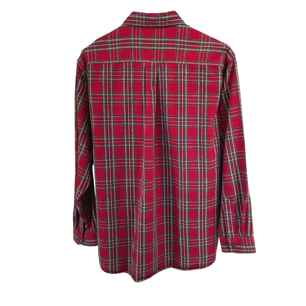 LL Bean Mens XL Red Plaid Flannel Shirt Long Sleeve Button Down Cotton 228061 - Picture 4 of 11